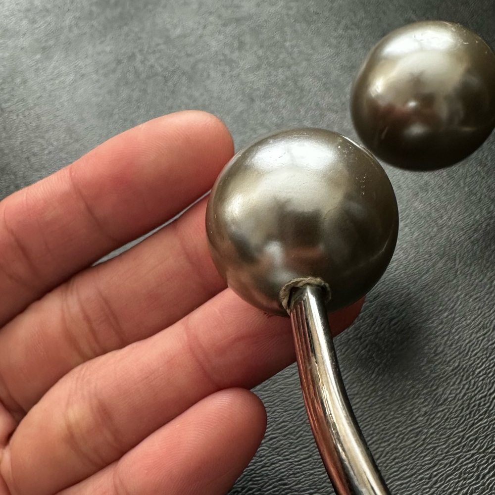 Unique Silver Tone Collar Statement Necklace Goth… - image 3